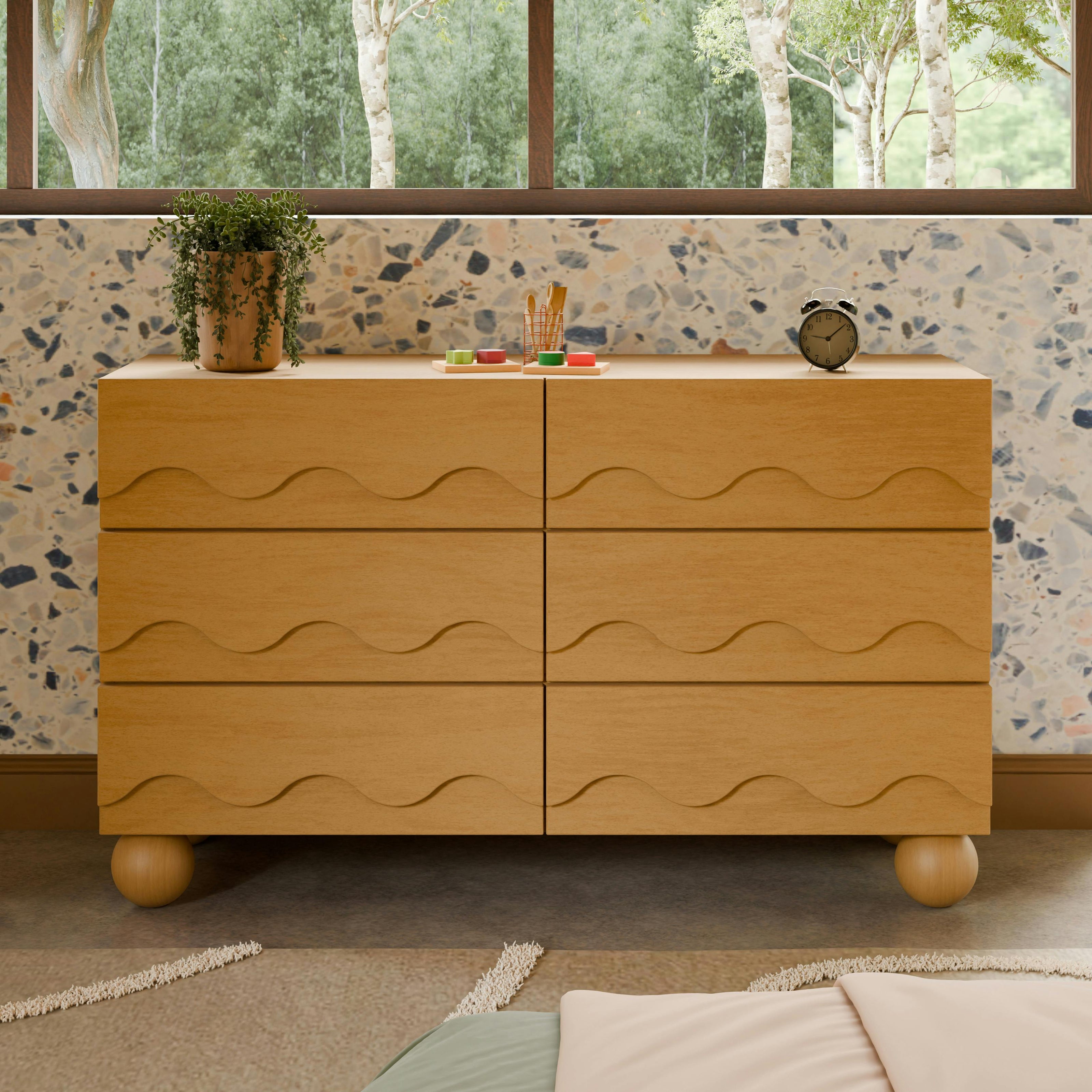 Lido Wave 6-Drawer Wide Assembled Dresser (56