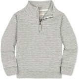 Long Sleeve Quilted Half Zip Pullover with Pocket, Grey