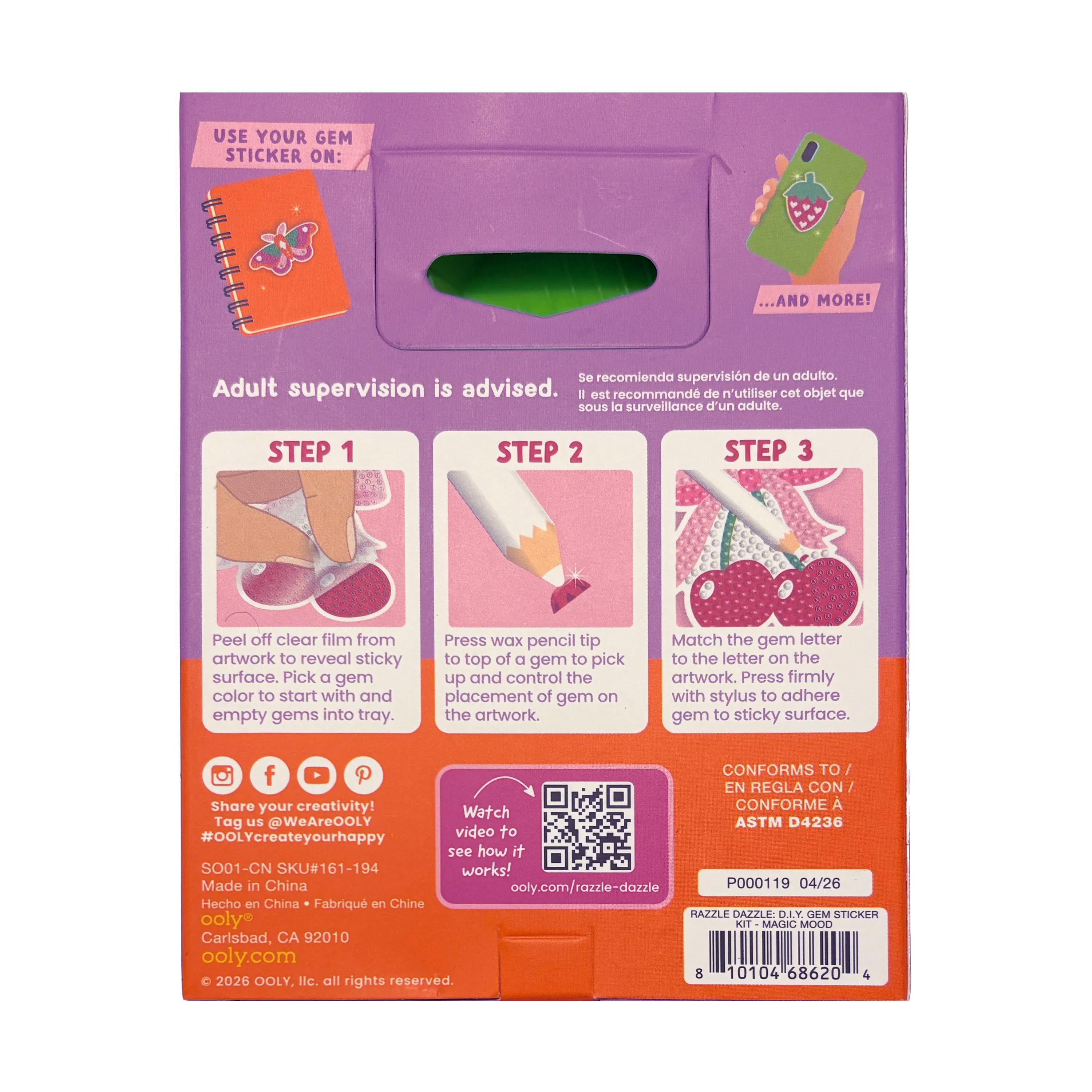 Razzle Dazzle Mini DIY Gem Sticker Kit - Magic Mood - 8 Stickers