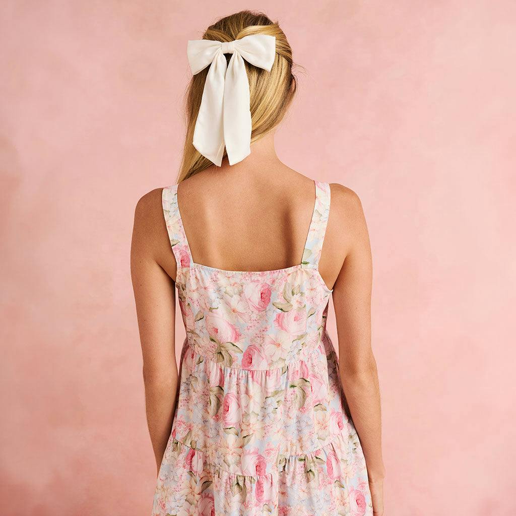 Rose Dreams Women's Bamboo Challis Tiered Dress