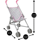 Cotton Candy Pink: Umbrella Doll Stroller Doll Accessory- Pink