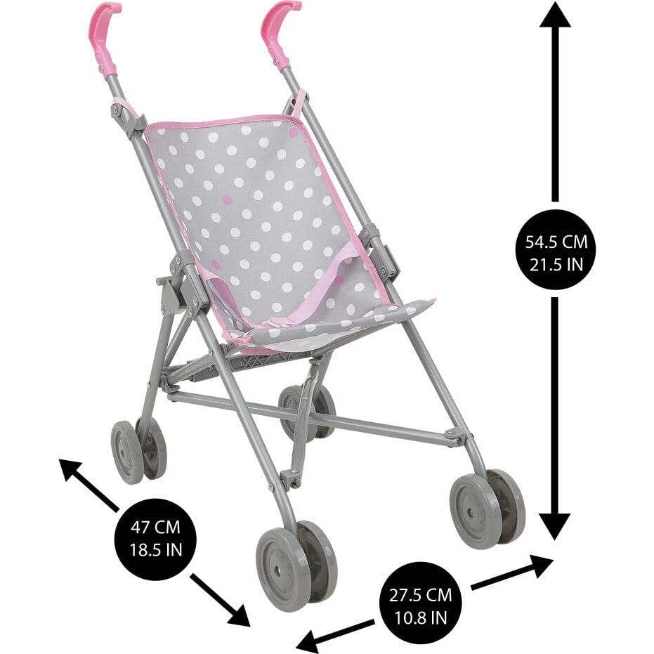 Cotton Candy Pink: Umbrella Doll Stroller Doll Accessory- Pink