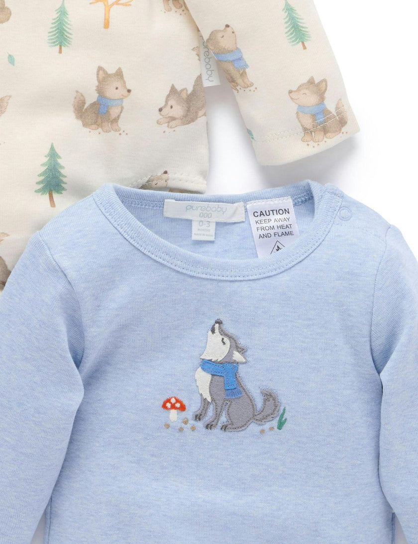 2 Pack Bodysuit Wolf Cub Print