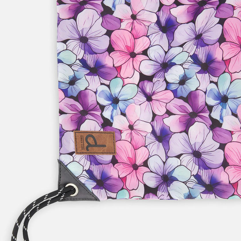 Little Girl Floral Durable Lightweight Drawstring Bag