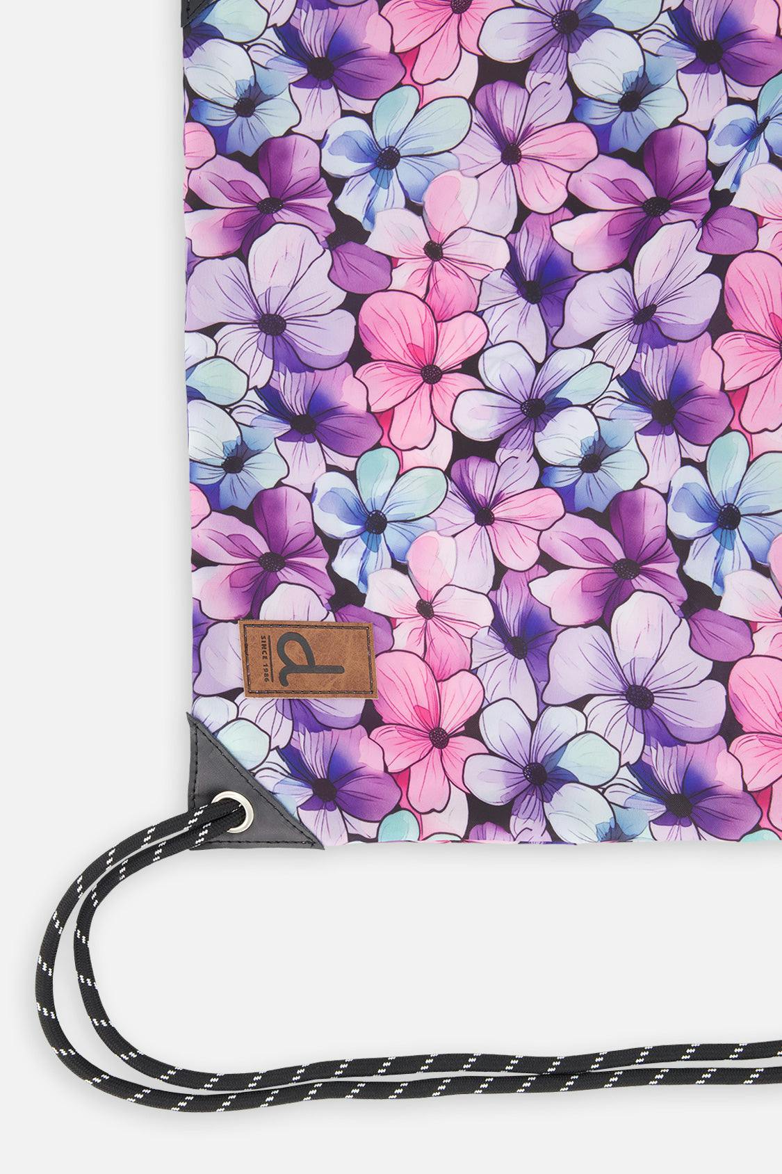 Little Girl Floral Durable Lightweight Drawstring Bag