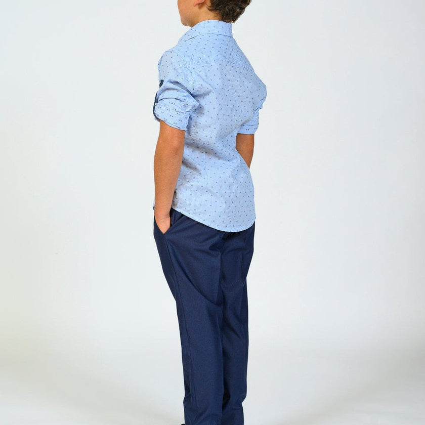 Blue Pinstripe Dress Shirt