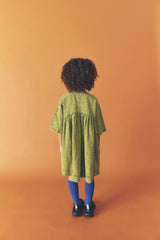Kids Rumi Acid Green Overdye Denim Dress
