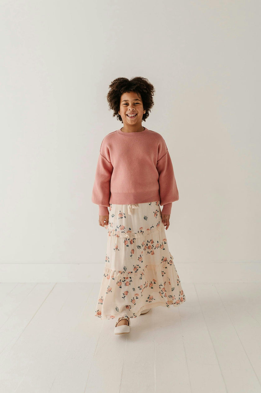 Girls Soft Fit Sweater in Terra Rose