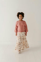 Girls Tiered Ruffle Skirt in Legend Mini Rose