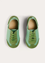 Canvas Lace Up Plimsols in Green (23-35EU)