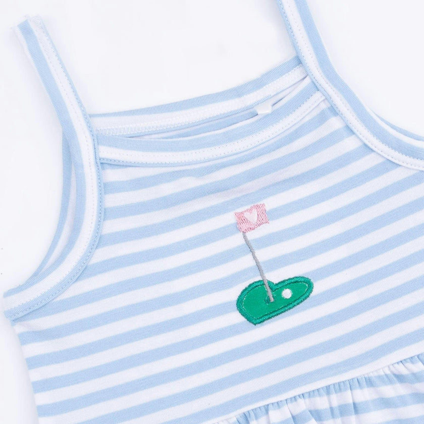 Striped Golf - Peplum Tank with Wide Leg Pant