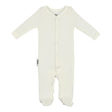 Waffle Round Neck Long Sleeve Snap Footie