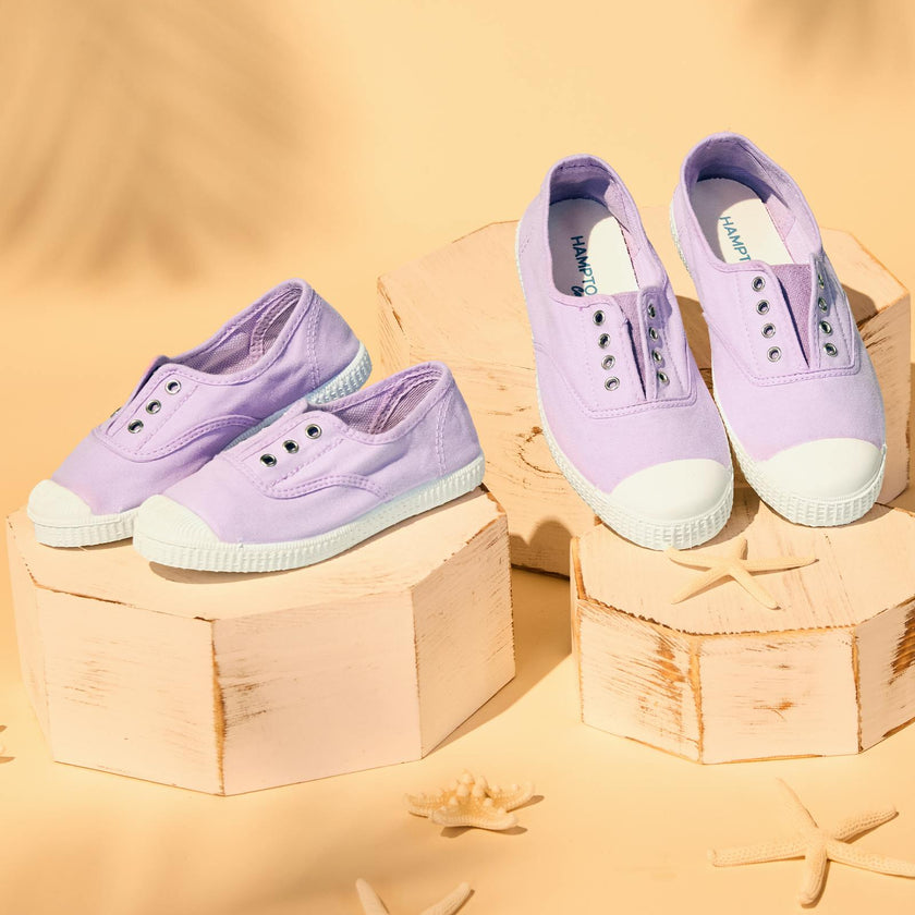 Hampton Canvas Plum Plimsolls in Lavender