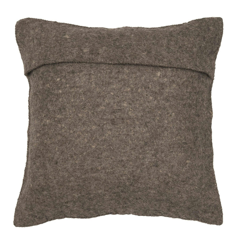 Hand Felted Wool Pillow - Scandinavian Design Gray - 20" Arcadia Home