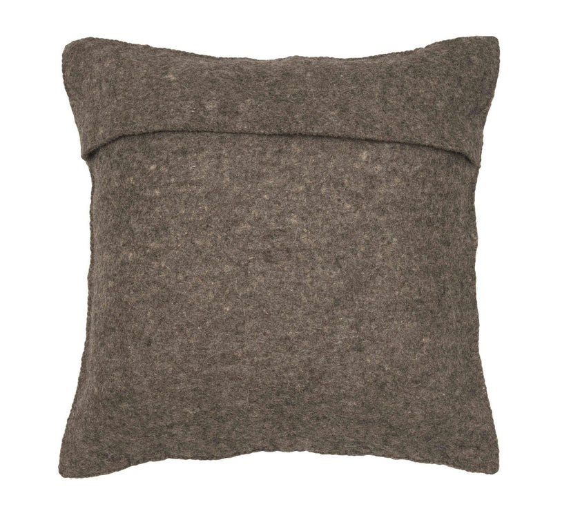 Hand Felted Wool Pillow - Scandinavian Design Gray - 20"