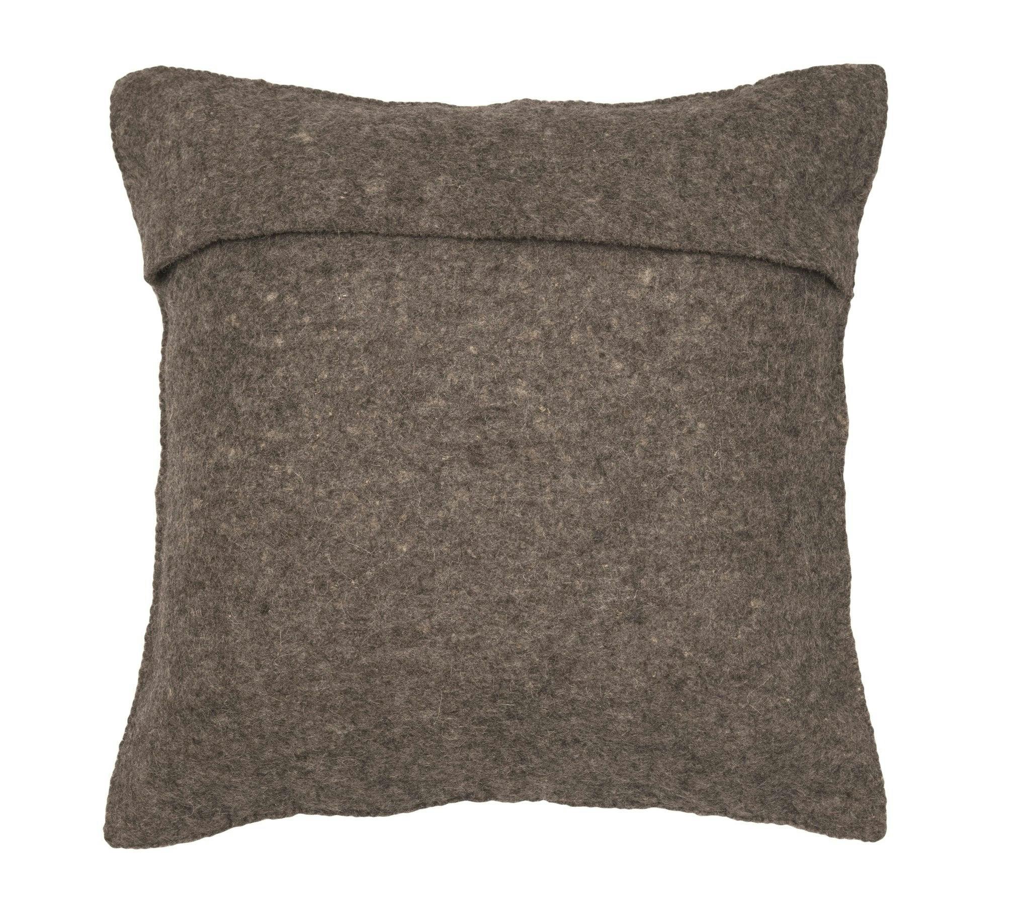 Hand Felted Wool Pillow - Scandinavian Design Gray - 20