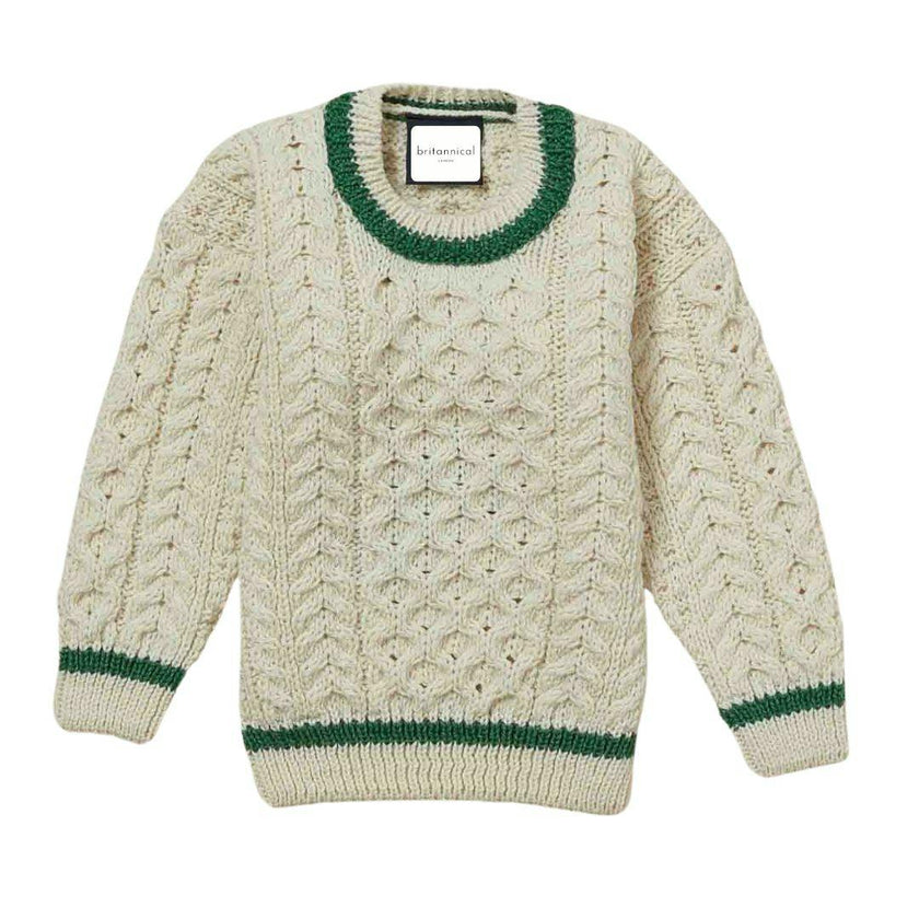 London Days Merino Sweater - Cream & Green