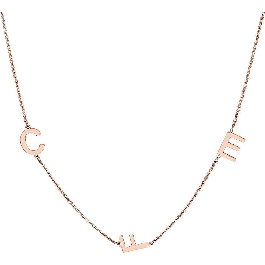 Block Initials Station Necklace