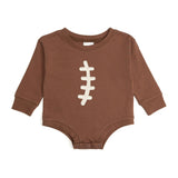 Football Lace Patch Long Sleeve Romper