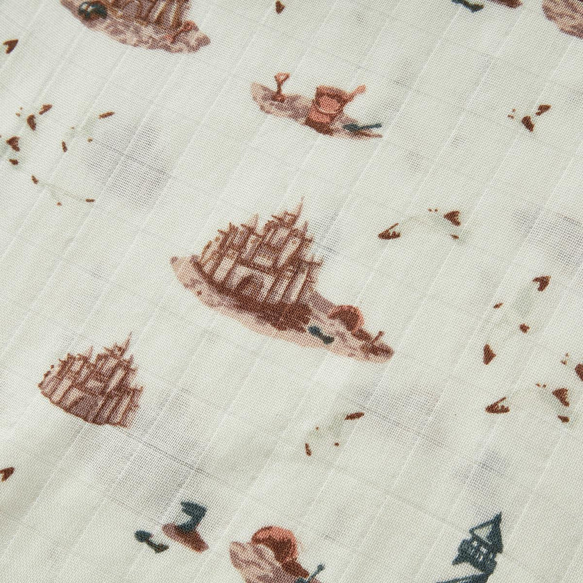 Sandcastle Mini Lovey Two-Layer Muslin Security Blanket