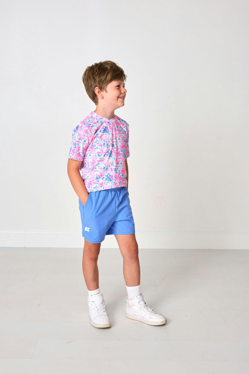 sky blue super short