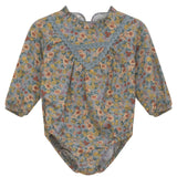 Woven Floral Print Ruffled Bubble
