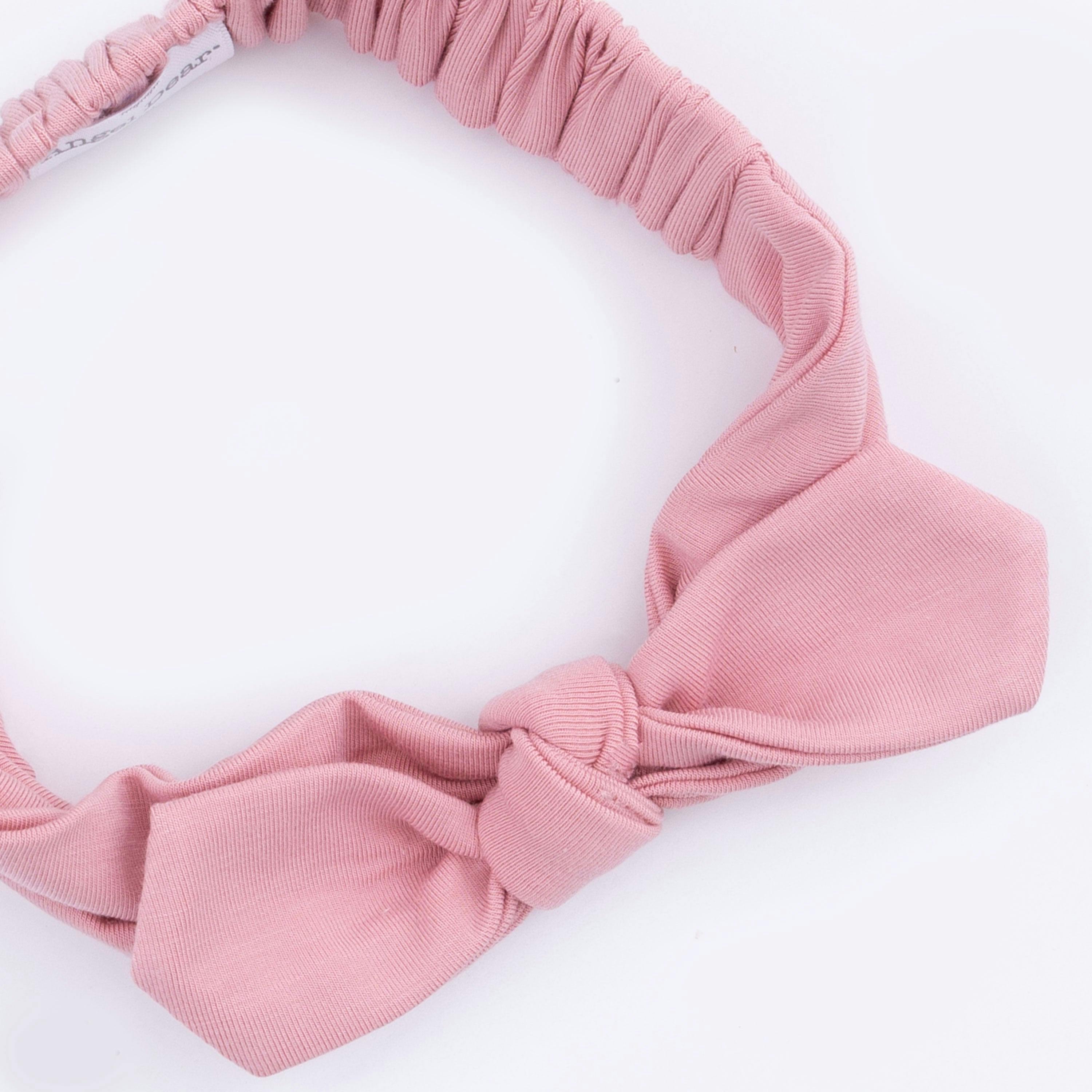 Solid Rose Elegance - Knotted Gown and Headband