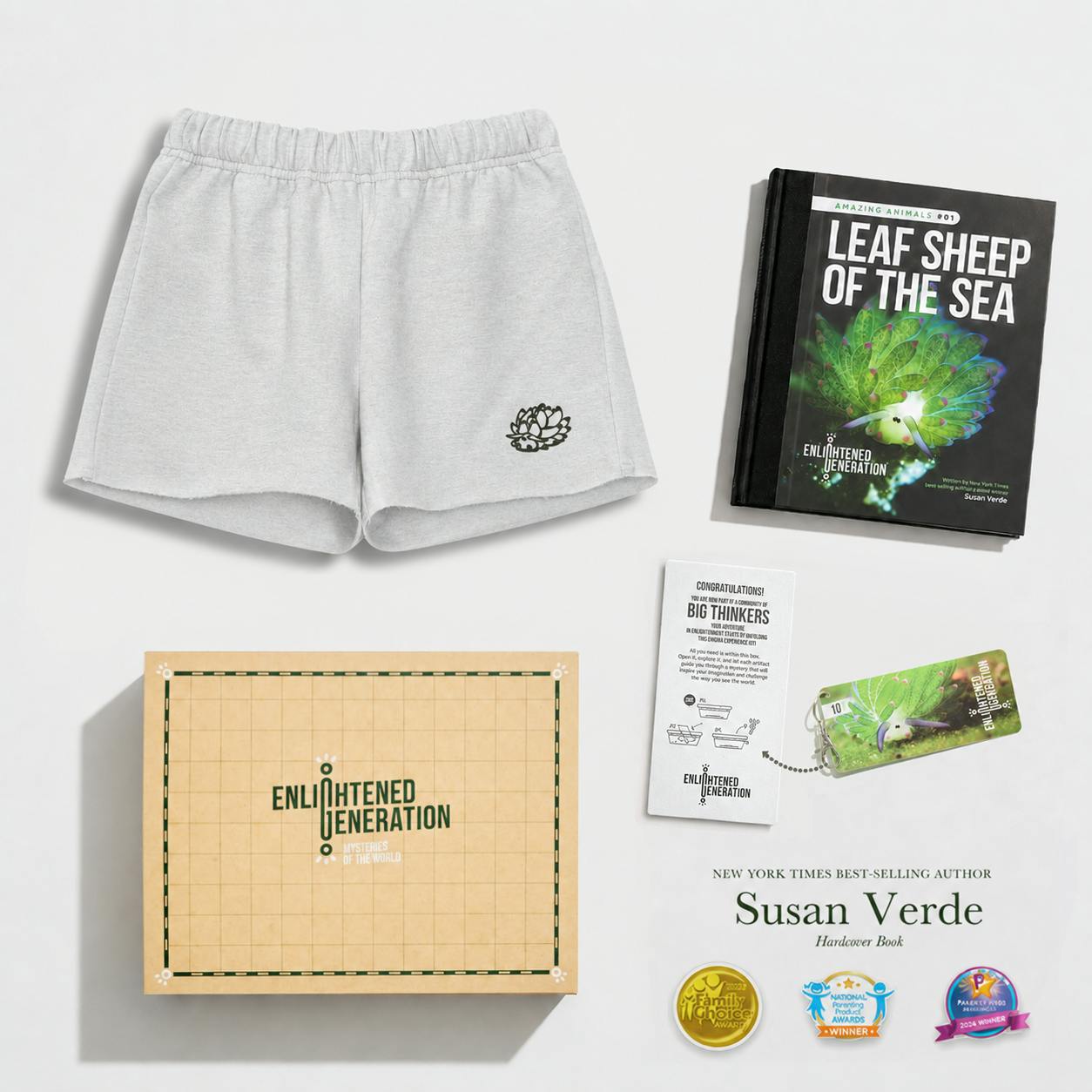 Leaf Sheep Ocean Explorer Gift Box with Kids Fleece Shorts, Book, and Activities