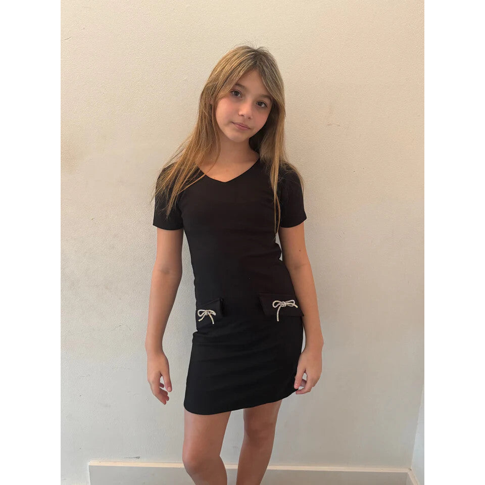 Girls ShortSleeve Dress With Bow