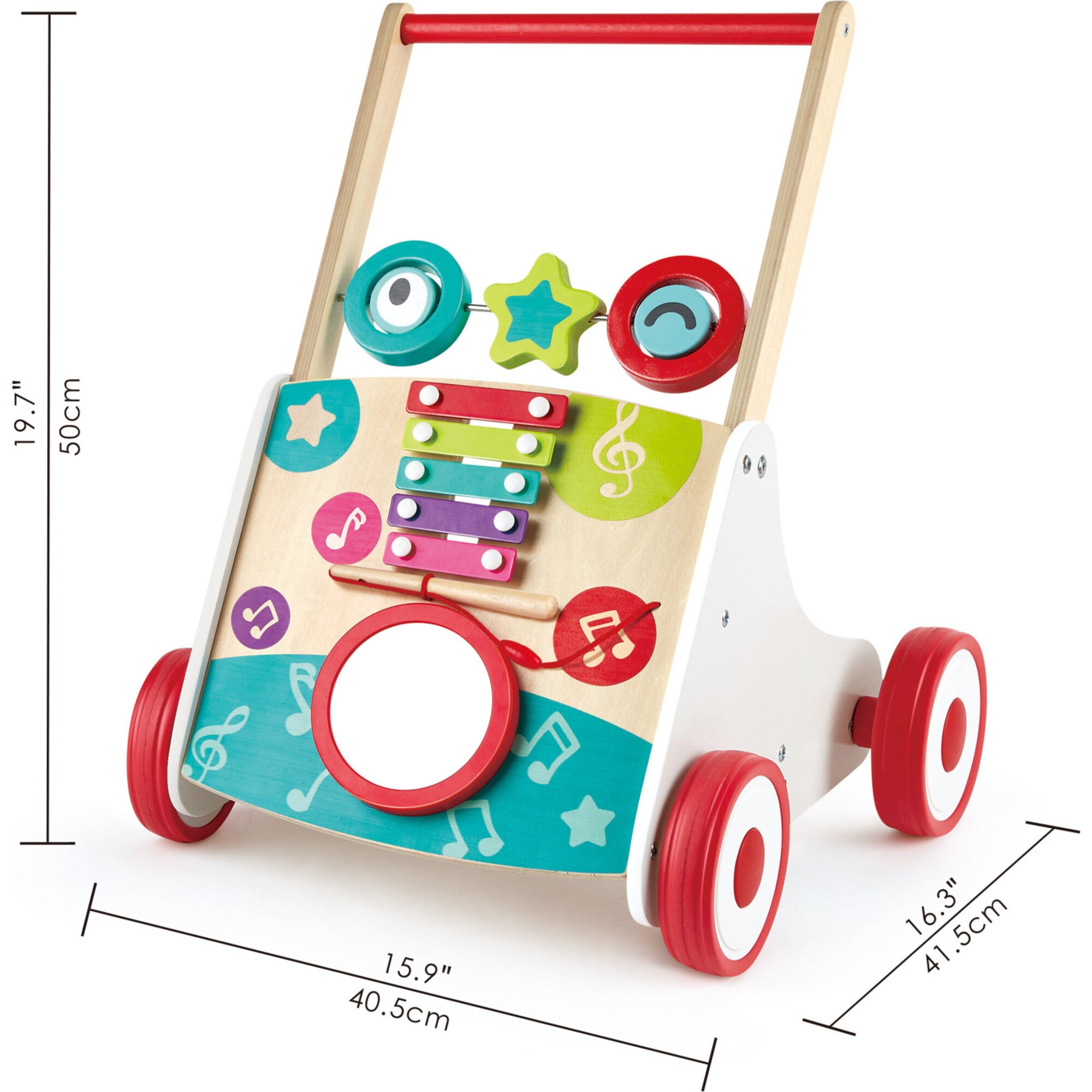 My First Musical Walker Wooden Push & Pull Learning Toy