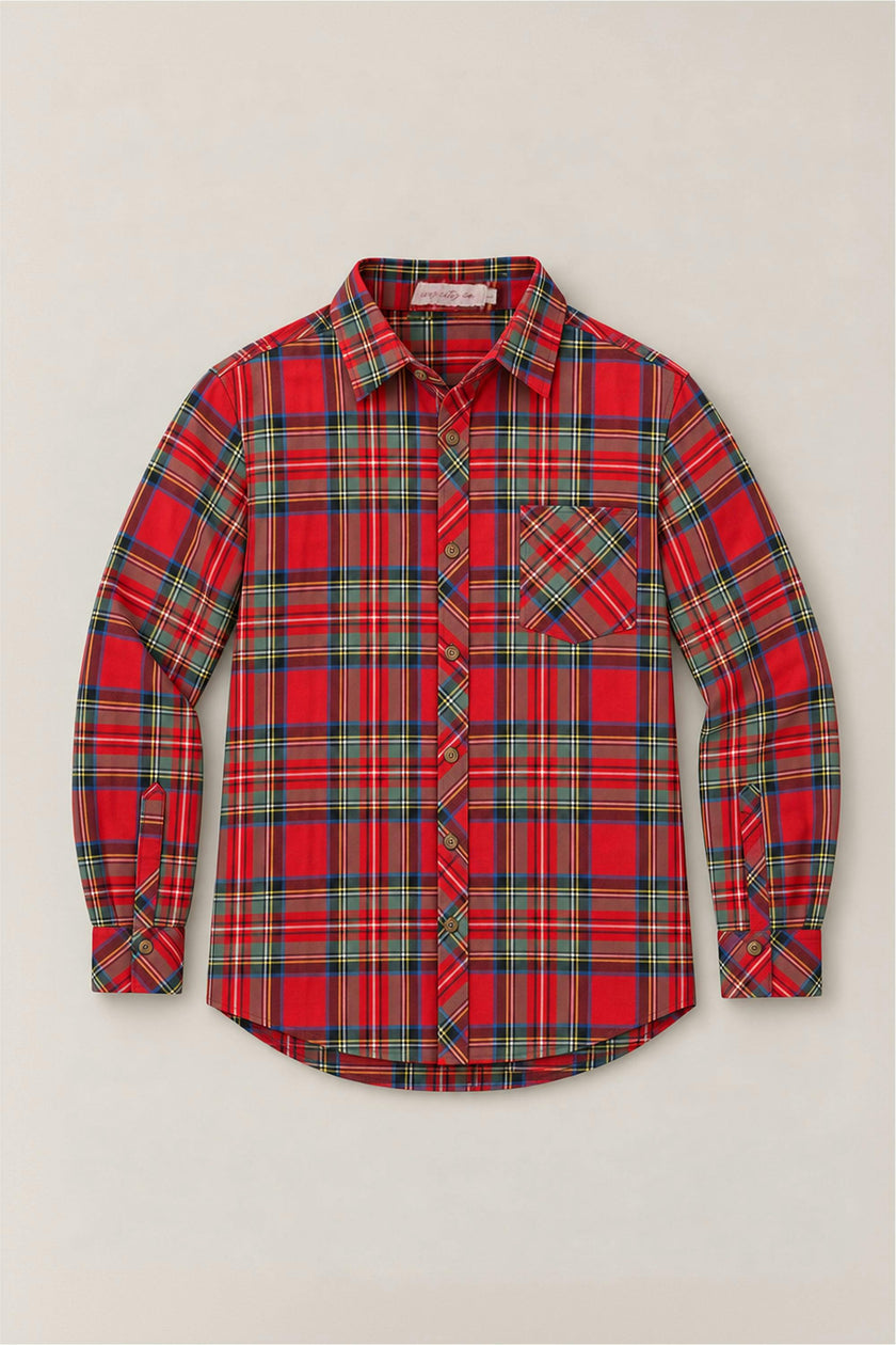 Mens John Shirt in Holiday Plaid