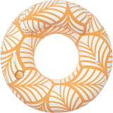 46.5" x 46" Inflatable Comfort Plush Deluxe Swim Tube - Yellow & White