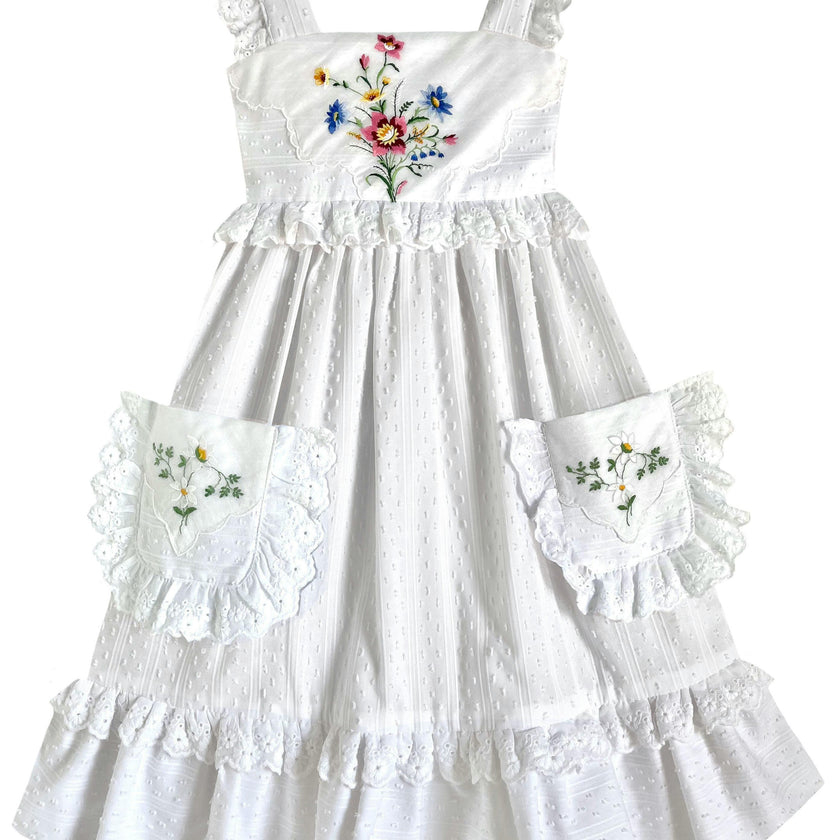 6y Heirloom Handkerchief Dress - Wildflower Bouquet