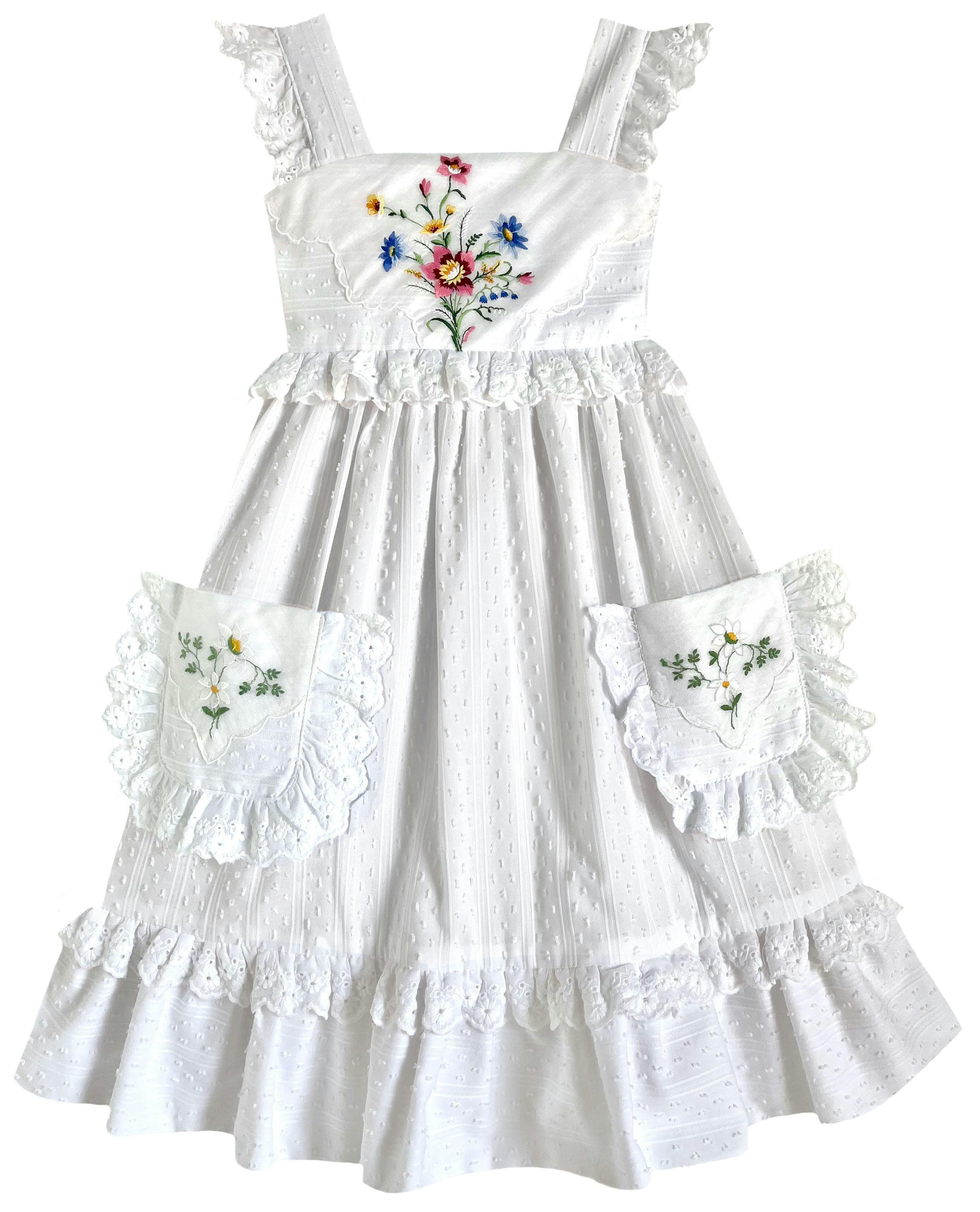 6y Heirloom Handkerchief Dress - Wildflower Bouquet