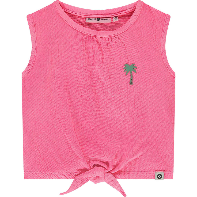 Tie Front Textured Top