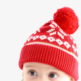 Baby knit beanie in snowflake fair isle