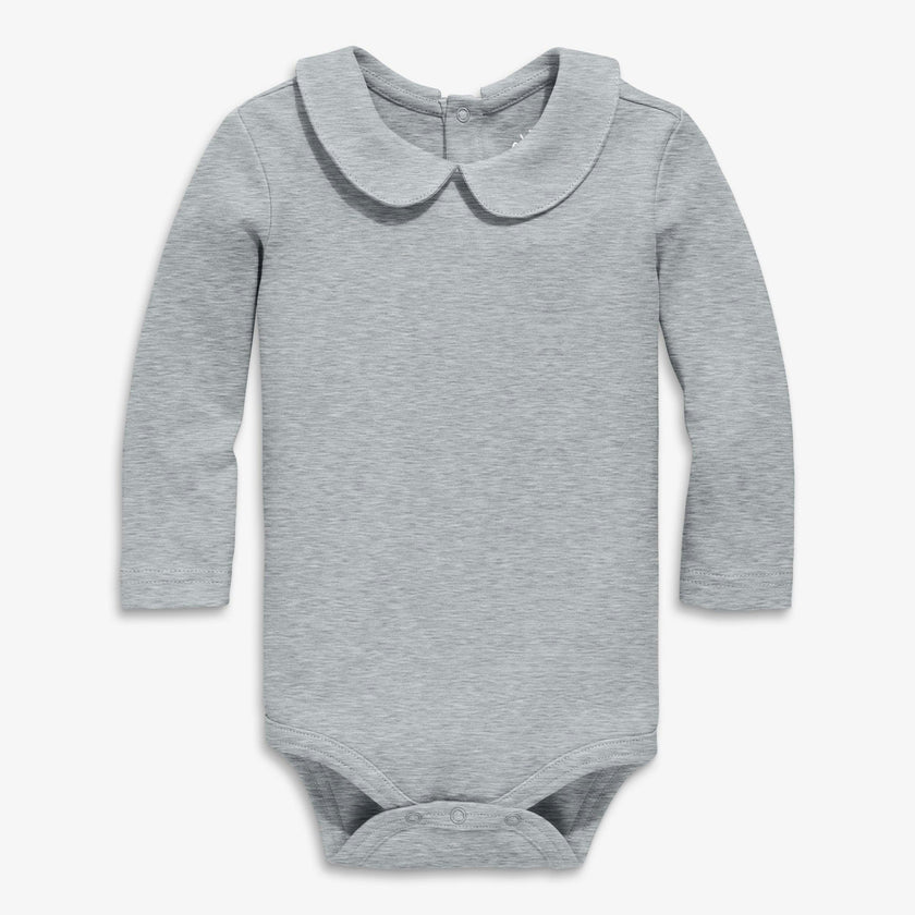 Organic long sleeve peter pan babysuit