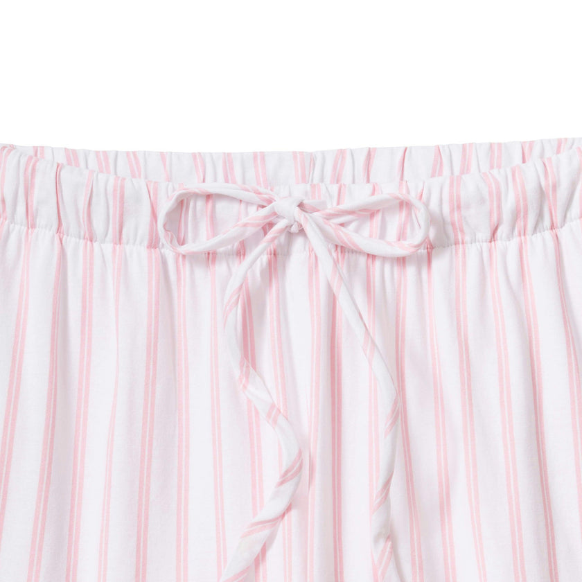The Olivia Wide Leg Pima Pajama Set in Pink Stripe
