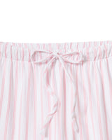 The Olivia Wide Leg Pima Pajama Set in Pink Stripe