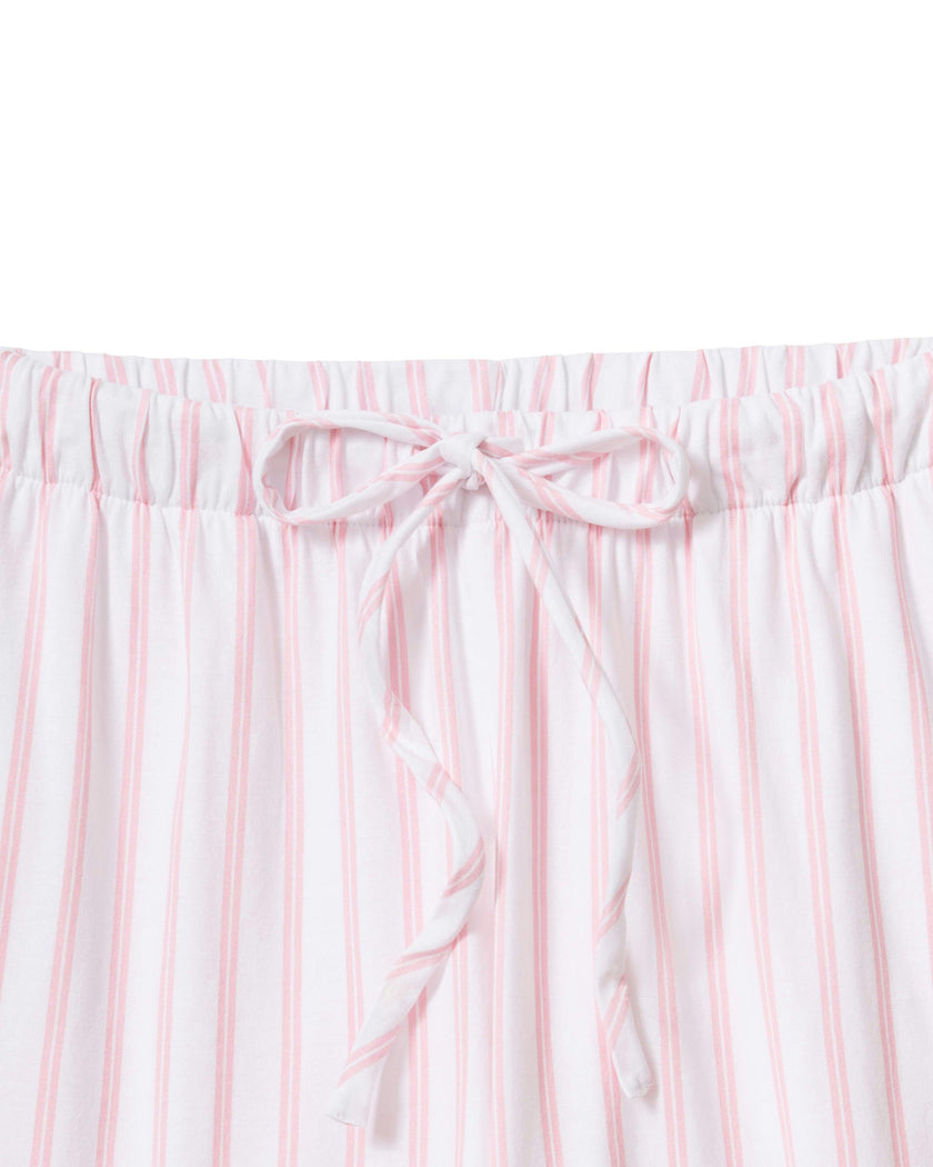 The Olivia Wide Leg Pima Pajama Set in Pink Stripe