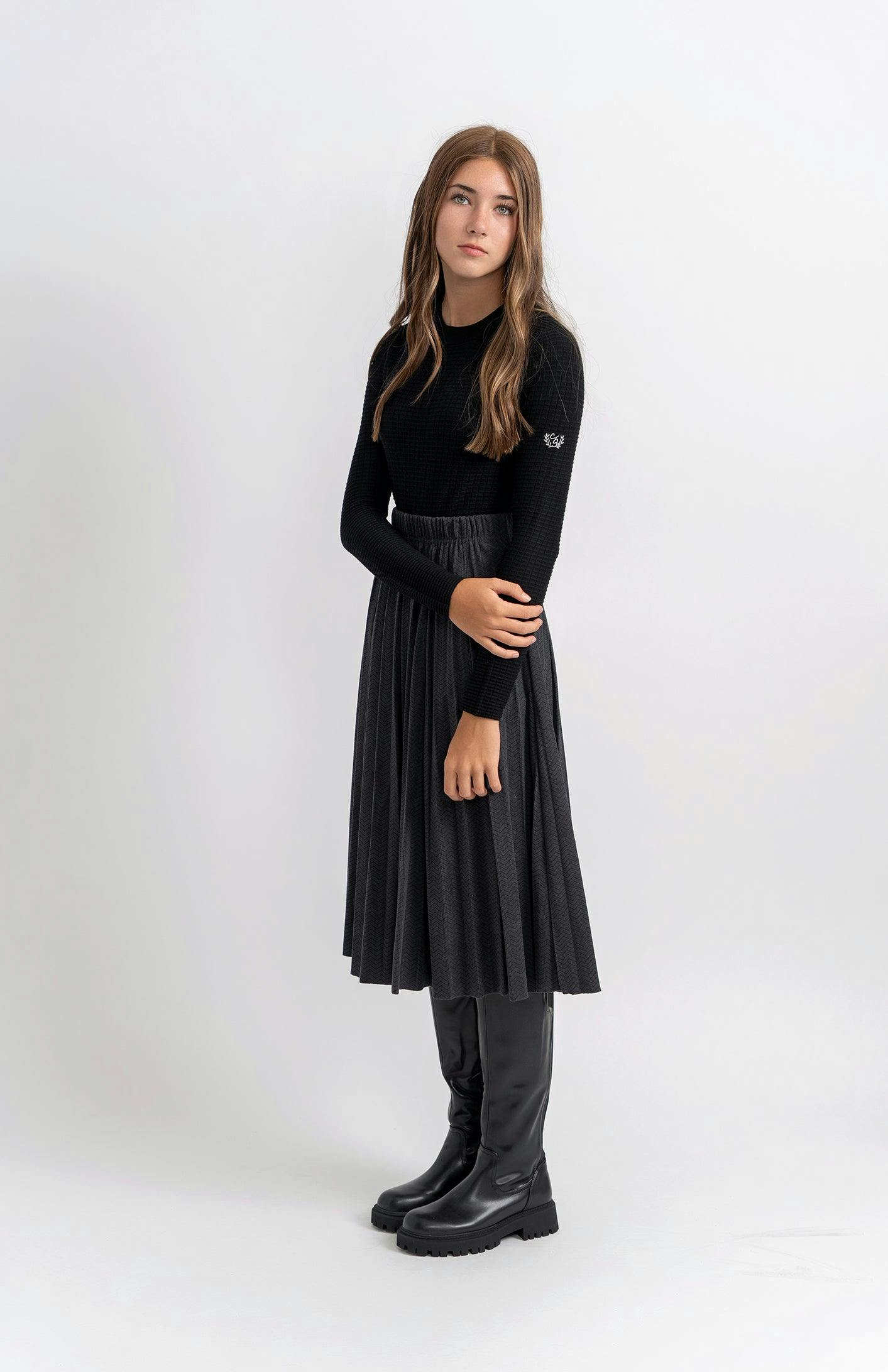 Knit Ribbed Mock Neck Top