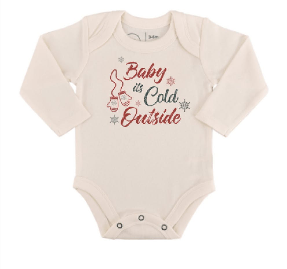 long sleeve graphic bodysuit | baby its cold outside