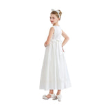 White Sylvarra Sleeveless Formal Dress with Headband