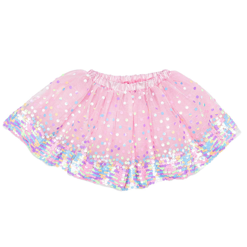 Neon Pink Party Fun Sequins Skirt