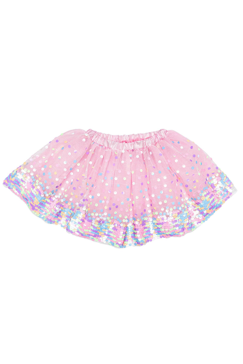 Sequins Skirt with Satin Waistband