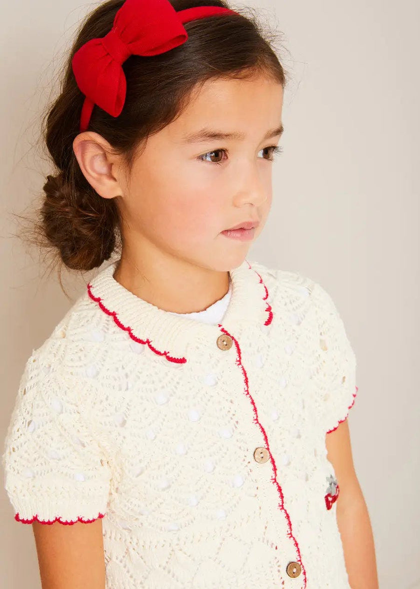 Plain Linen Hairband in Red