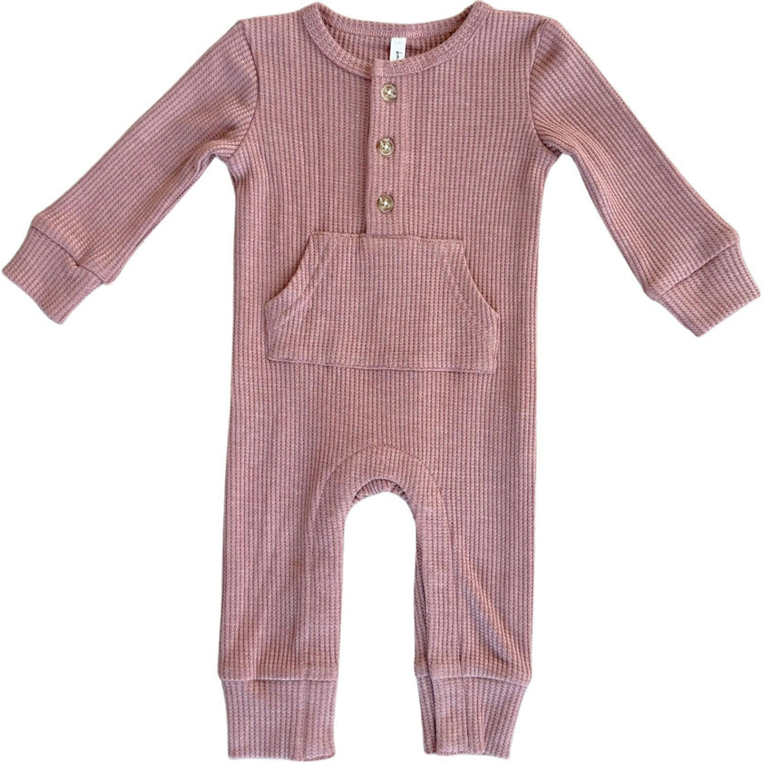 Baby Girl Waffle Romper