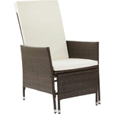 Outdoor Rattan Patio Lounge Chair With Pull-Out Ottoman And Cushions