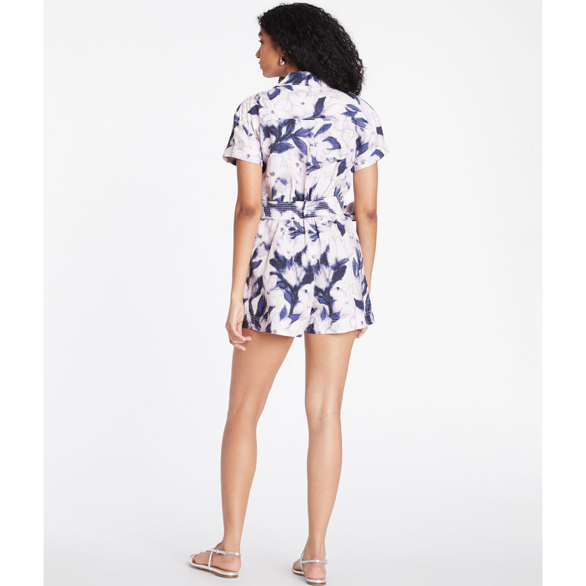 Women's Short Sleeve Skye Romper, Purple