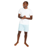Men's Sky Blue Jersey Sleep Shorts - Organic Stretch Cotton